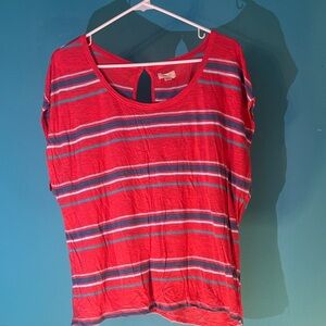 Aerie Red Striped Women's Blouse